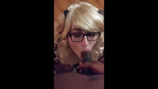 Compilation of BBW sissy CD sucking and fucking BBC like a cumslut